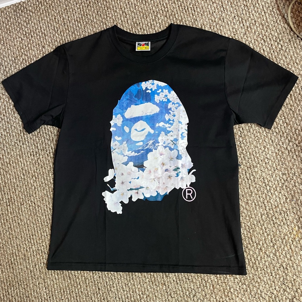 Bathing Ape Sakura floral logo shirt